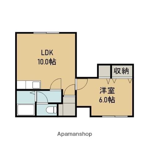 ホワイトハウスⅠ(1LDK/1階)の間取り写真