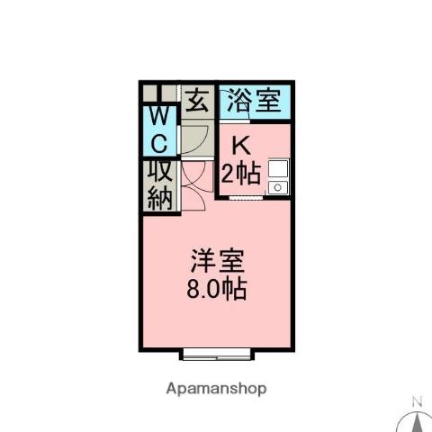 キャメルハウスA(1K/1階)の間取り写真