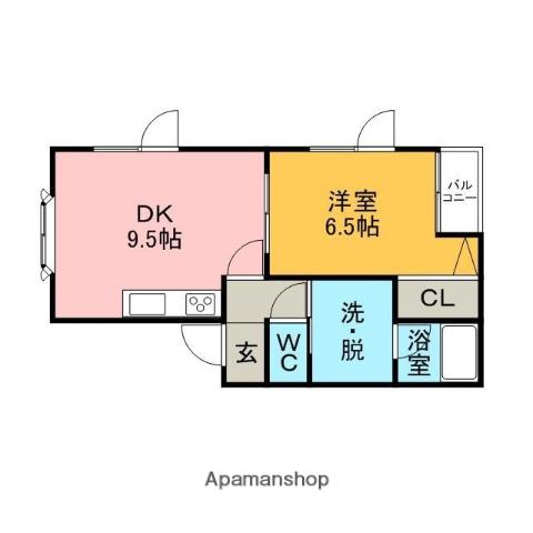 コーポアイリス(1DK/2階)の間取り写真