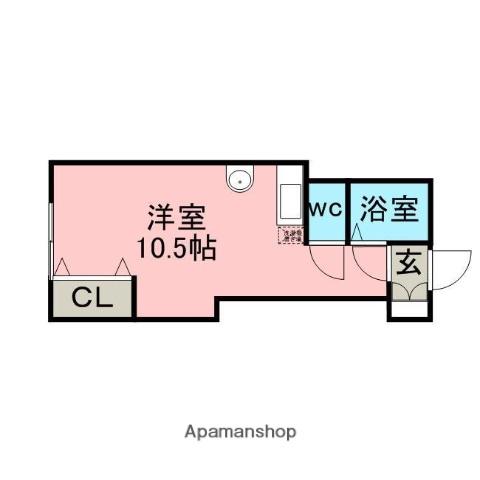 アスター(ワンルーム/2階)の間取り写真