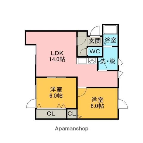 ホワイトステージ(2LDK/2階)の間取り写真