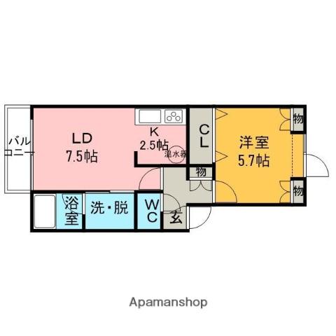 KNKハウス(1LDK/1階)の間取り写真