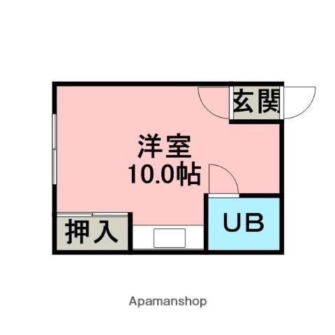 ハイツグリーン(ワンルーム/2階)の間取り写真