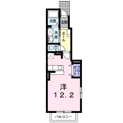 MION(1K/1階)の間取り写真