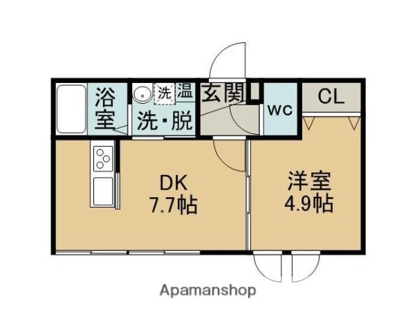 レオーネ・パティオ・ブルー(1DK/2階)の間取り写真