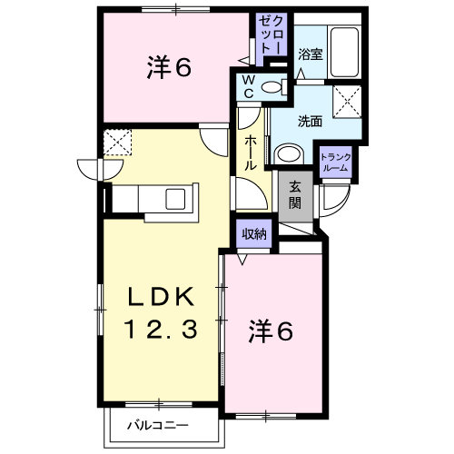 FELICITE Ⅱ(2LDK/3階)の間取り写真