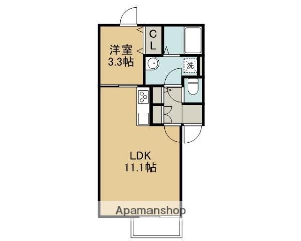 デリス・メゾンⅦ(1LDK/3階)の間取り写真