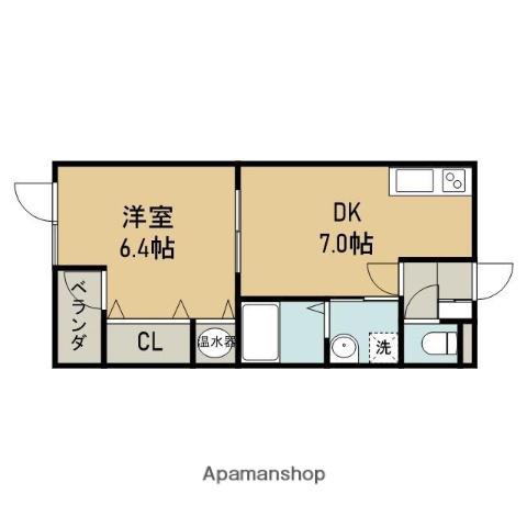 ラ・メラビリア(1DK/3階)の間取り写真