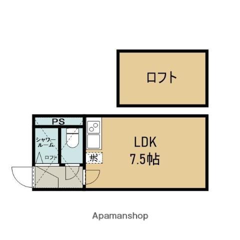 室蘭本線 鷲別駅 徒歩30分 2階建 築37年(ワンルーム/1階)の間取り写真