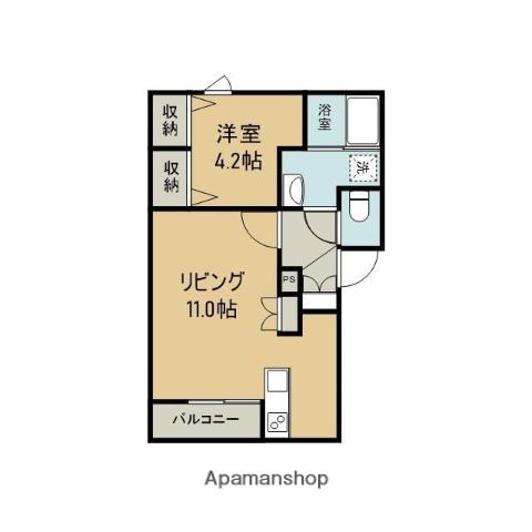 シャルム東町・3番館(1LDK/2階)の間取り写真