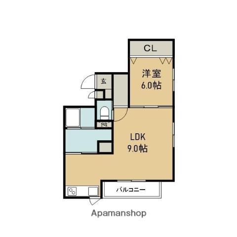 シルフキャメロット(1LDK/3階)の間取り写真