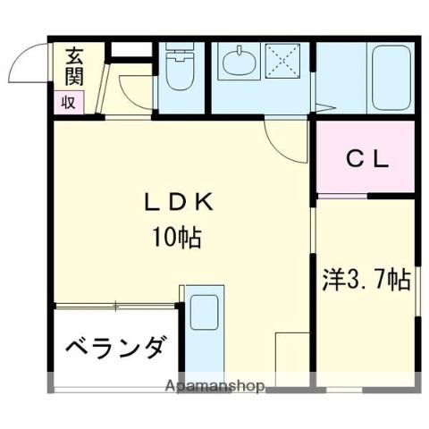 デリス・メゾンⅨ(1LDK/1階)の間取り写真