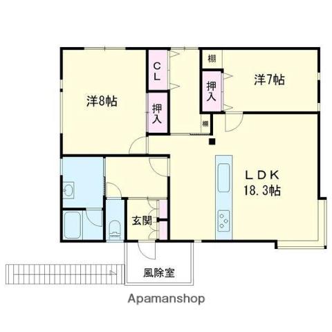 若草町2丁目24ー8(2LDK/2階)の間取り写真