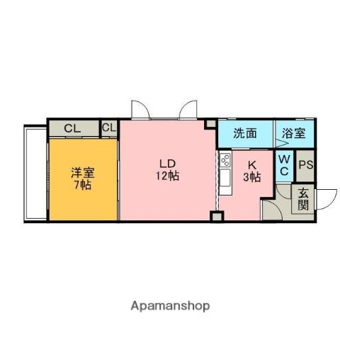 コーポ カーヤ(1LDK/2階)の間取り写真