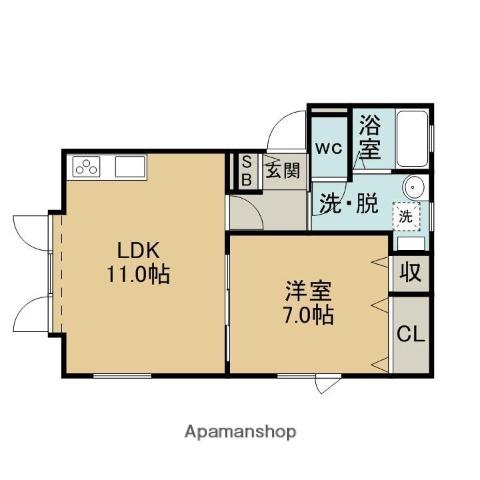 RESIDENCE.S V(1LDK/1階)の間取り写真
