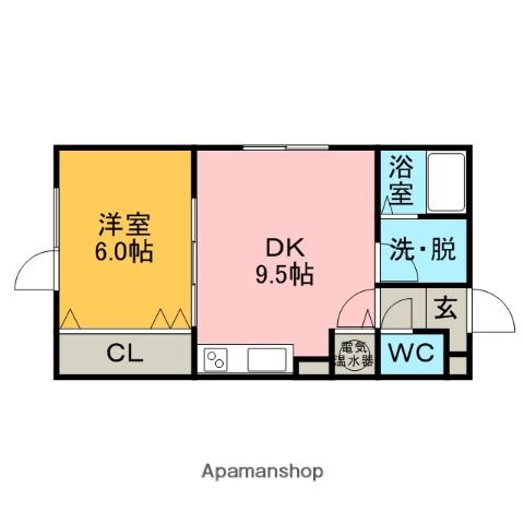 シーマリン(1DK/2階)の間取り写真