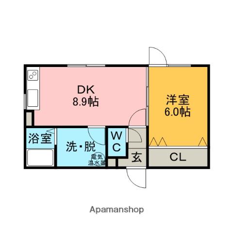 シーマリン(1DK/2階)の間取り写真