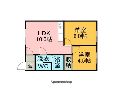 パークサイドハイツ(2LDK/1階)の間取り写真