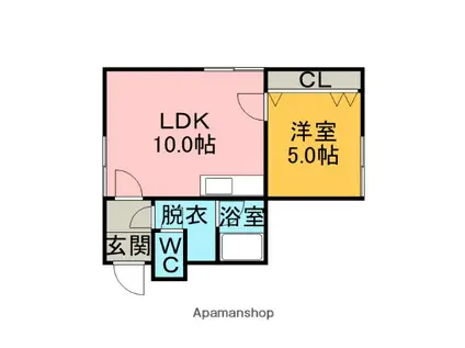 コンフォート(1LDK/2階)の間取り写真