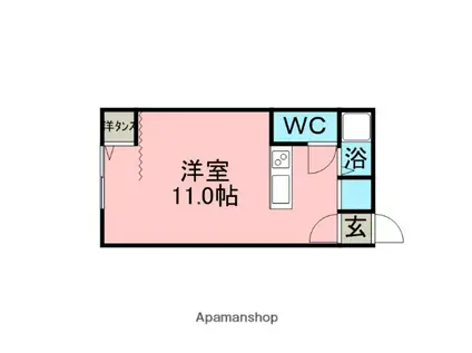 室蘭本線 鷲別駅 徒歩14分 3階建 築30年(ワンルーム/3階)の間取り写真