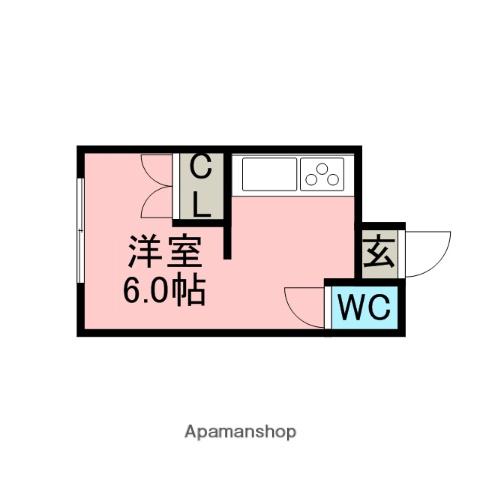 ソレアードピエテ(ワンルーム/2階)の間取り写真