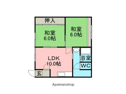 井立アパート(2LDK/1階)の間取り写真