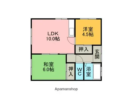 小山内アパート(2DK/1階)の間取り写真