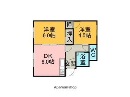 加藤マンション(2DK/2階)の間取り写真
