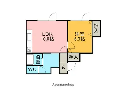 住吉アパート(1LDK/3階)の間取り写真