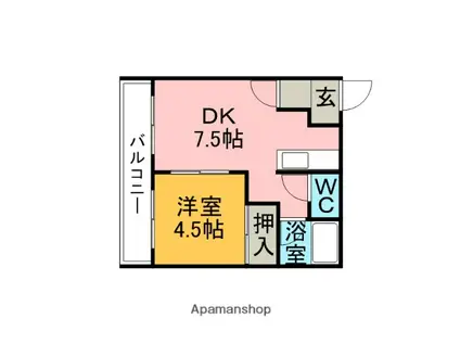 橋本HGビル(1DK/3階)の間取り写真