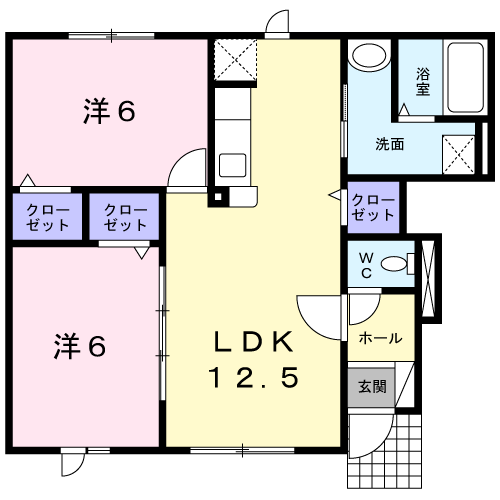 ビサイドパーク(2LDK/1階)の間取り写真