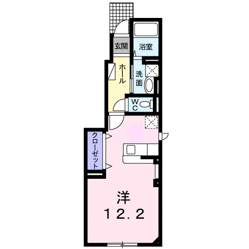 千歳線 苫小牧駅 徒歩30分 2階建 築15年(ワンルーム/1階)の間取り写真