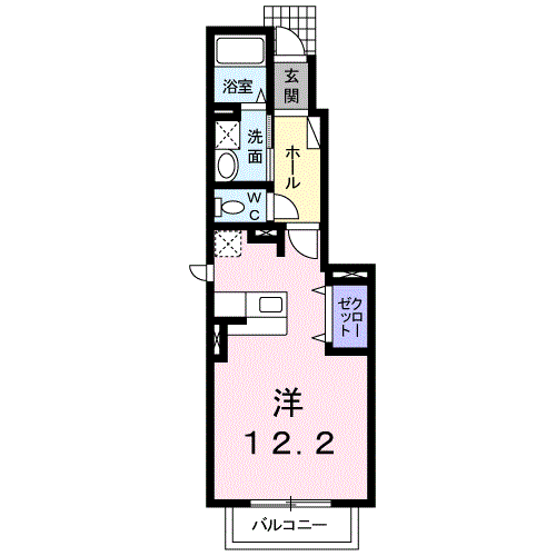 エーデルワイス(ワンルーム/1階)の間取り写真