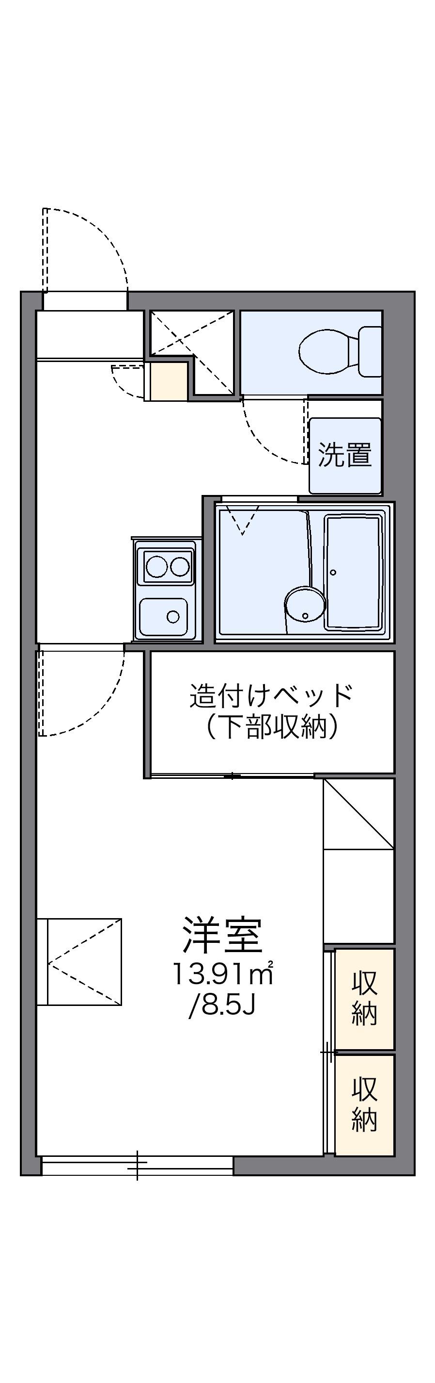 レオパレス北海道22(1K/2階)の間取り写真