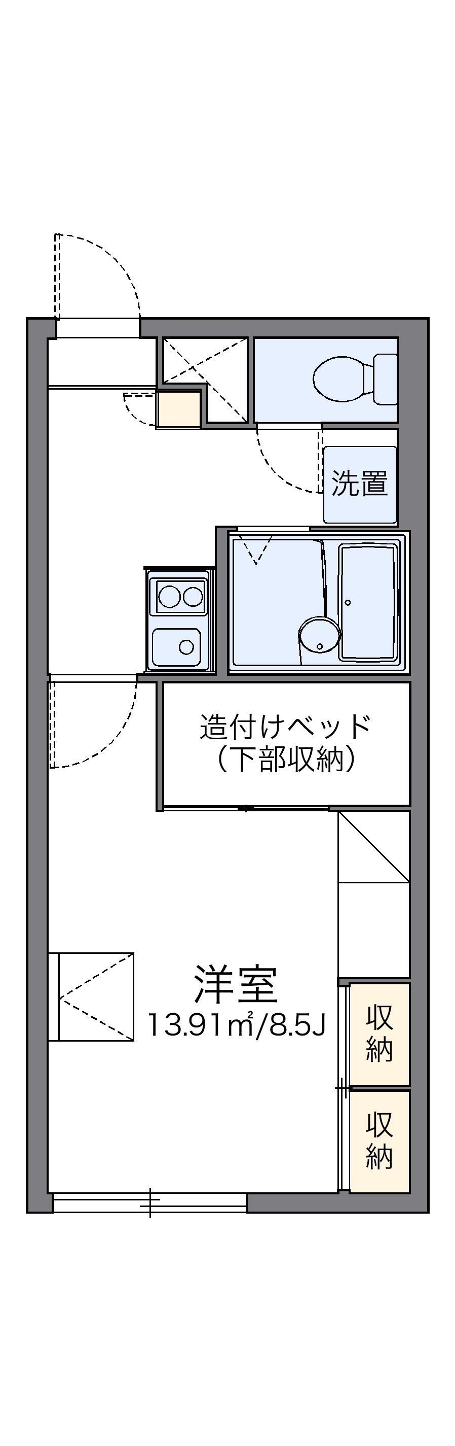 レオパレスクレール Ⅱ(1K/1階)の間取り写真