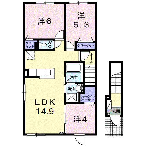 グレイスパーク木場Ⅲ(3LDK/2階)の間取り写真