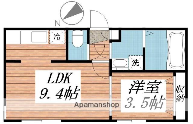 アンダーズ苫小牧駅前(1LDK/2階)の間取り写真