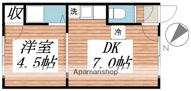 アルカンシエル(1DK/1階)の間取り写真