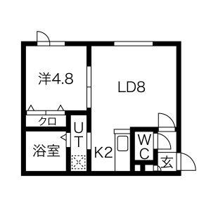 ルシエル(1LDK/2階)の間取り写真