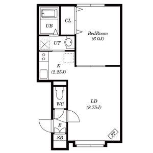 アンジュノーヴァ(1LDK/2階)の間取り写真