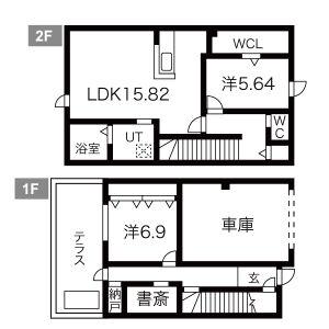 ピオネロあびら(2SLDK/1階)の間取り写真