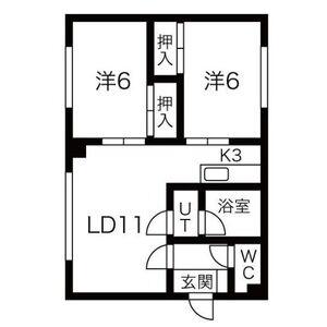サンハイム(2LDK/1階)の間取り写真