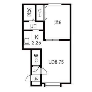 クールノーヴァ(1LDK/1階)の間取り写真