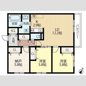 WELLBRIGHT朝日RESIDENCE(3LDK/4階)の間取り写真