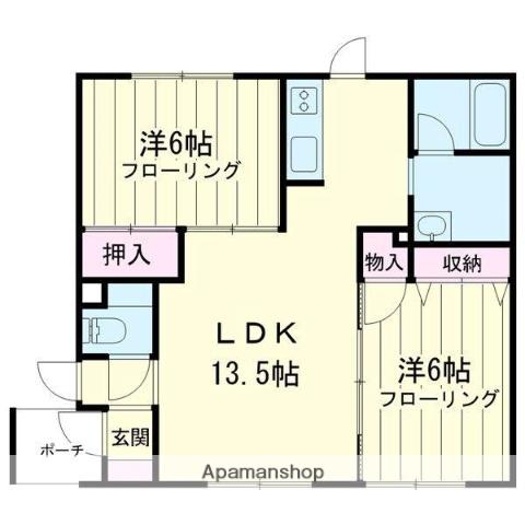 フルーツ パト(2LDK/2階)の間取り写真