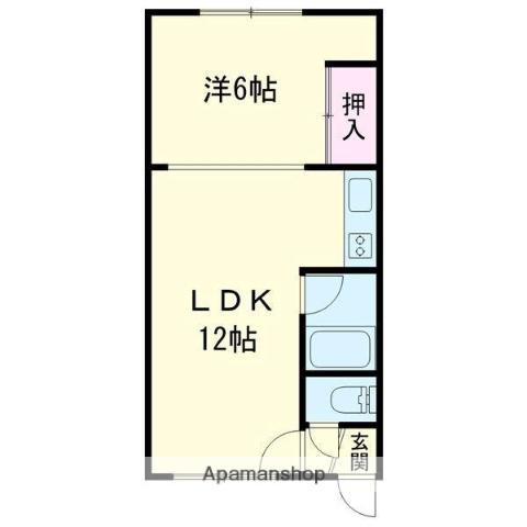 グランドールD(1LDK/2階)の間取り写真