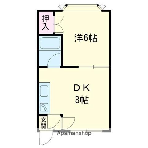 ロジェ白樺(1DK/1階)の間取り写真