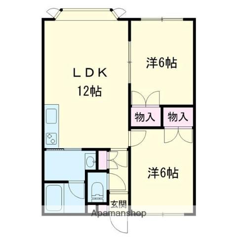 ロジェしらかば(2LDK/1階)の間取り写真
