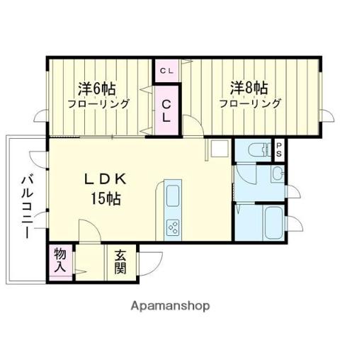 ソレアード(2LDK/2階)の間取り写真