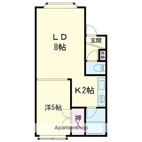グランドール新明A(1LDK/2階)の間取り写真